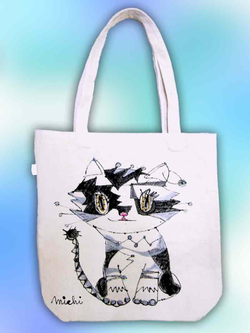 宇宙ねこ-エコバッグ-中尾道也 