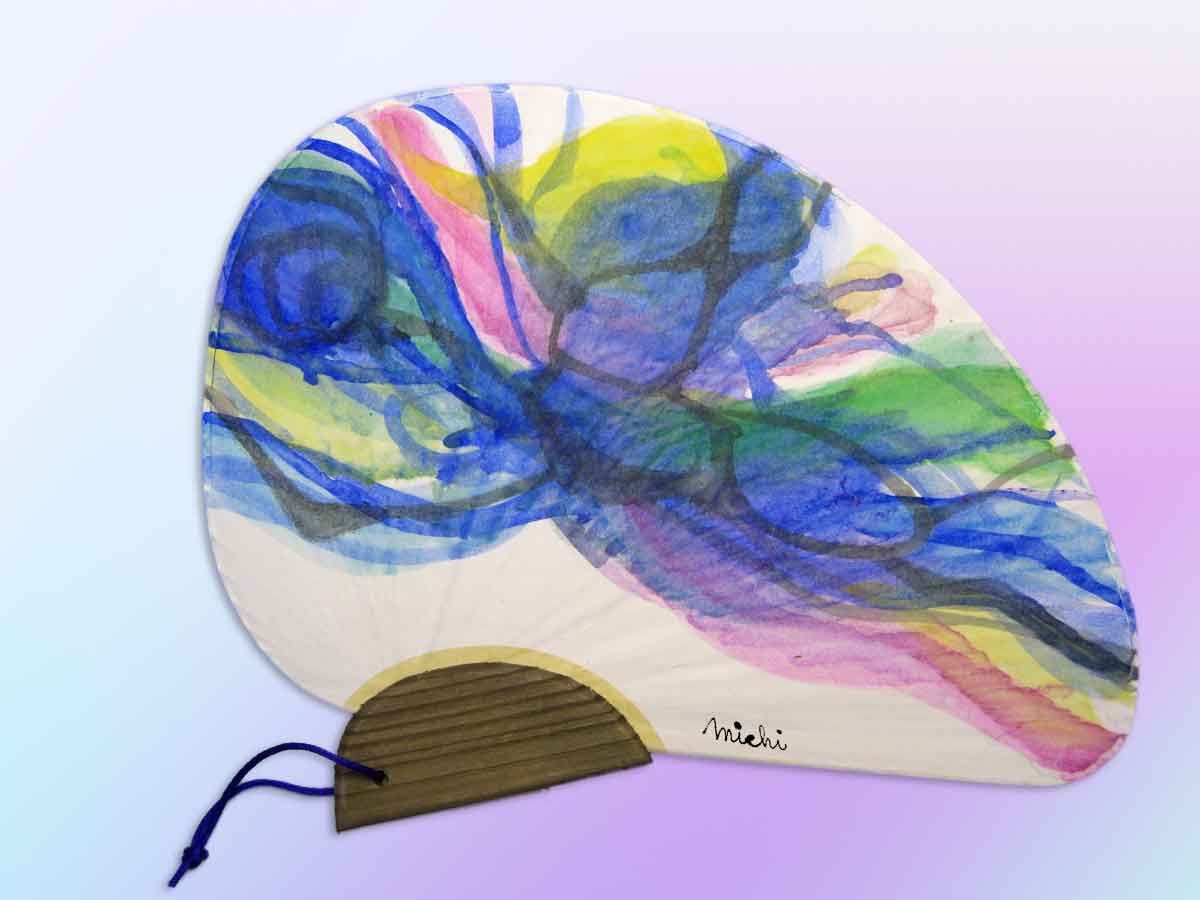 夏の夜団扇　猫道　中尾道也