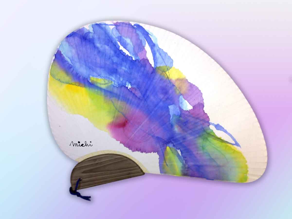 夏の星空千鳥杉柄うちわ　中尾道也